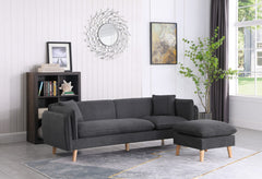 Brayden 86.5" Dark Gray Fabric Sectional Sofa Chaise