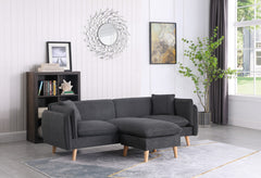 Brayden 86.5" Dark Gray Fabric Sectional Sofa Chaise
