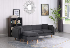 Brayden 86.5" Dark Gray Fabric Sectional Sofa Chaise
