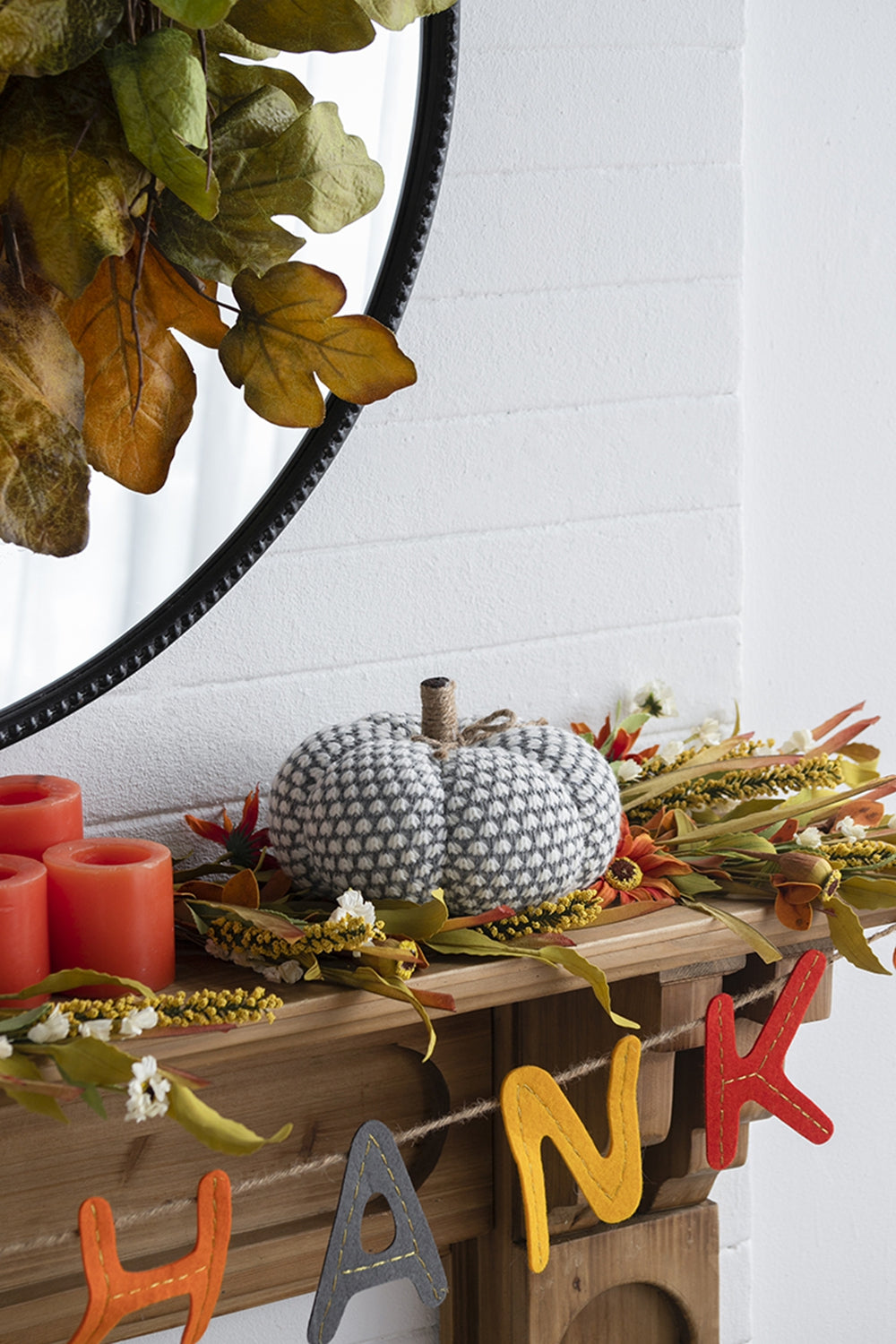 Set of 2, 8x8x6.3"H Knite Pumpkin, Pumpkin Ornament Decor for Holiday Harvest Festival Fall Festival & Thanksgiving