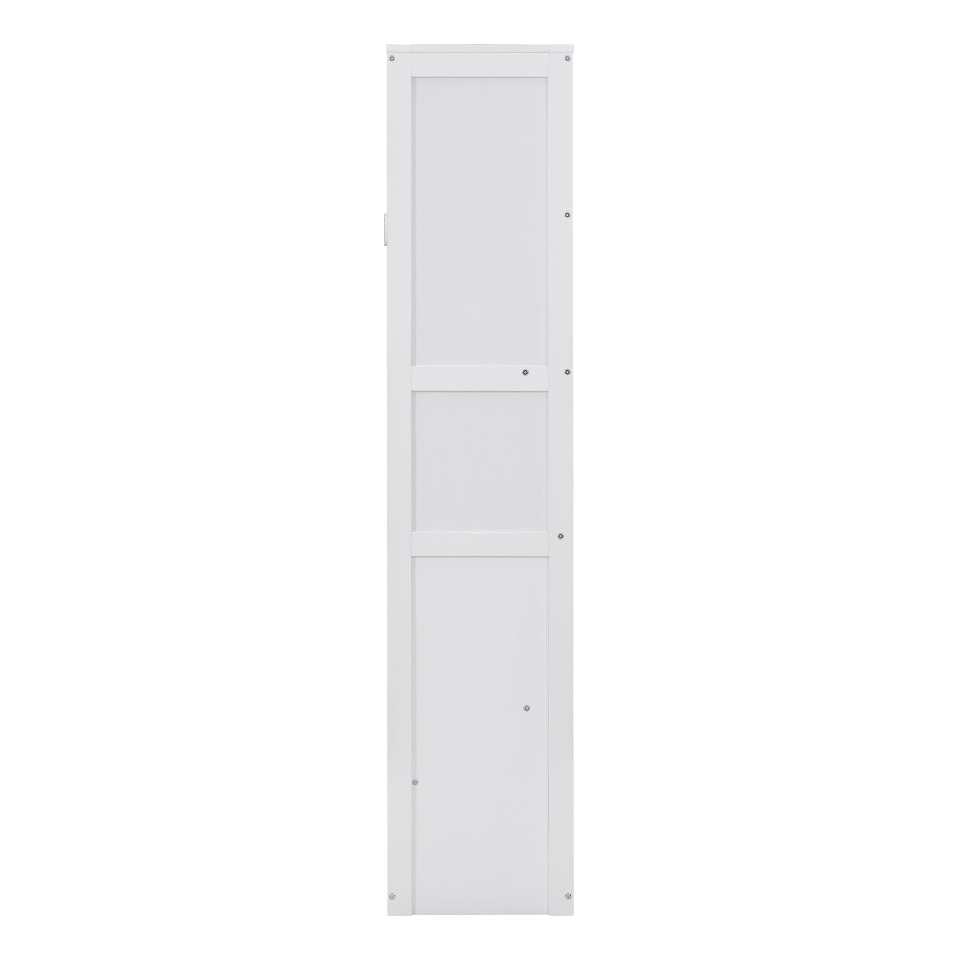 Full Size Murphy Bed Wall Bed with Shelves,White