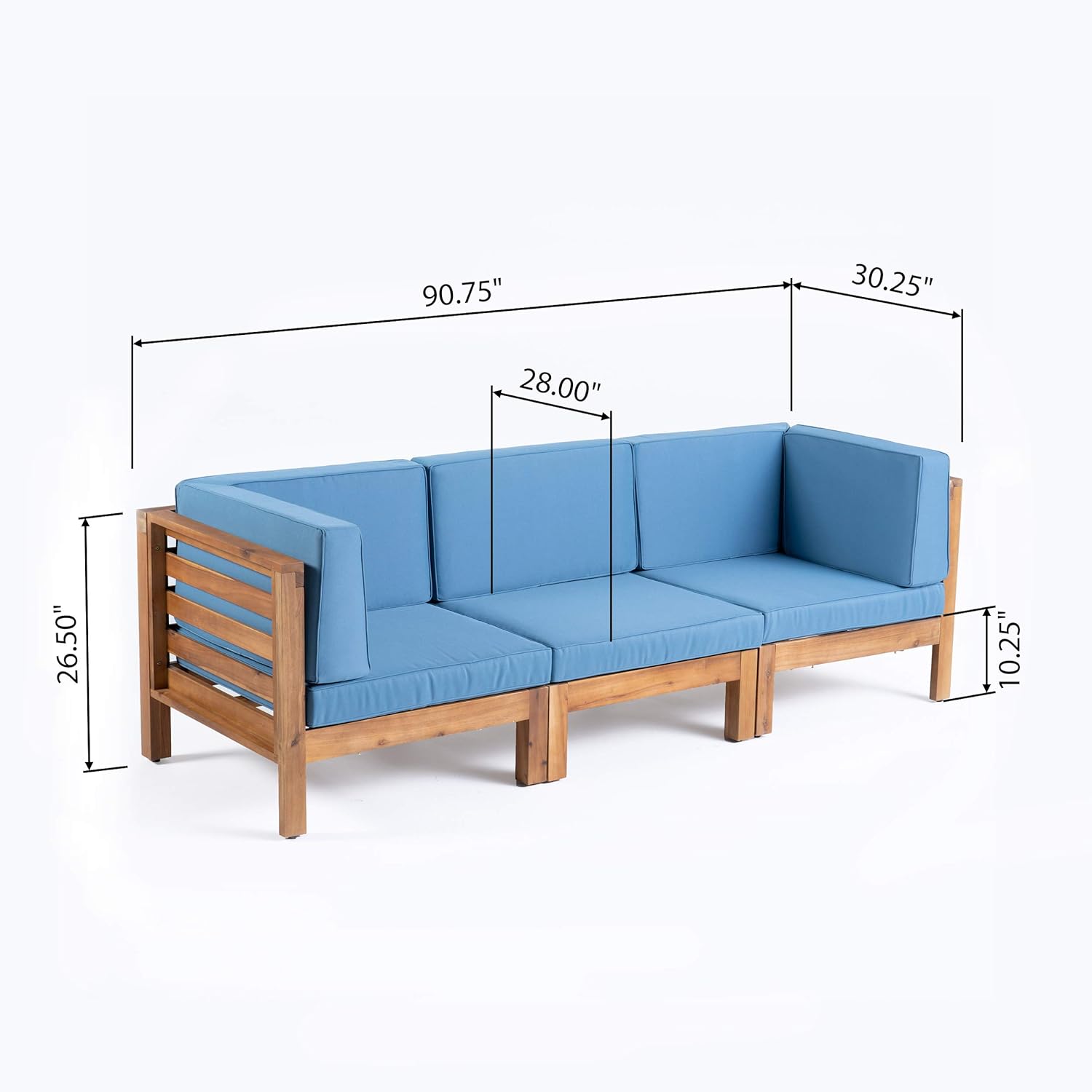 OANA - 3-PIECE SOFA SET, BLUE