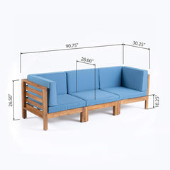 OANA - 3-PIECE SOFA SET, BLUE