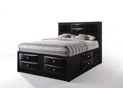 Ireland Black Finish Queen Bed W/Storage