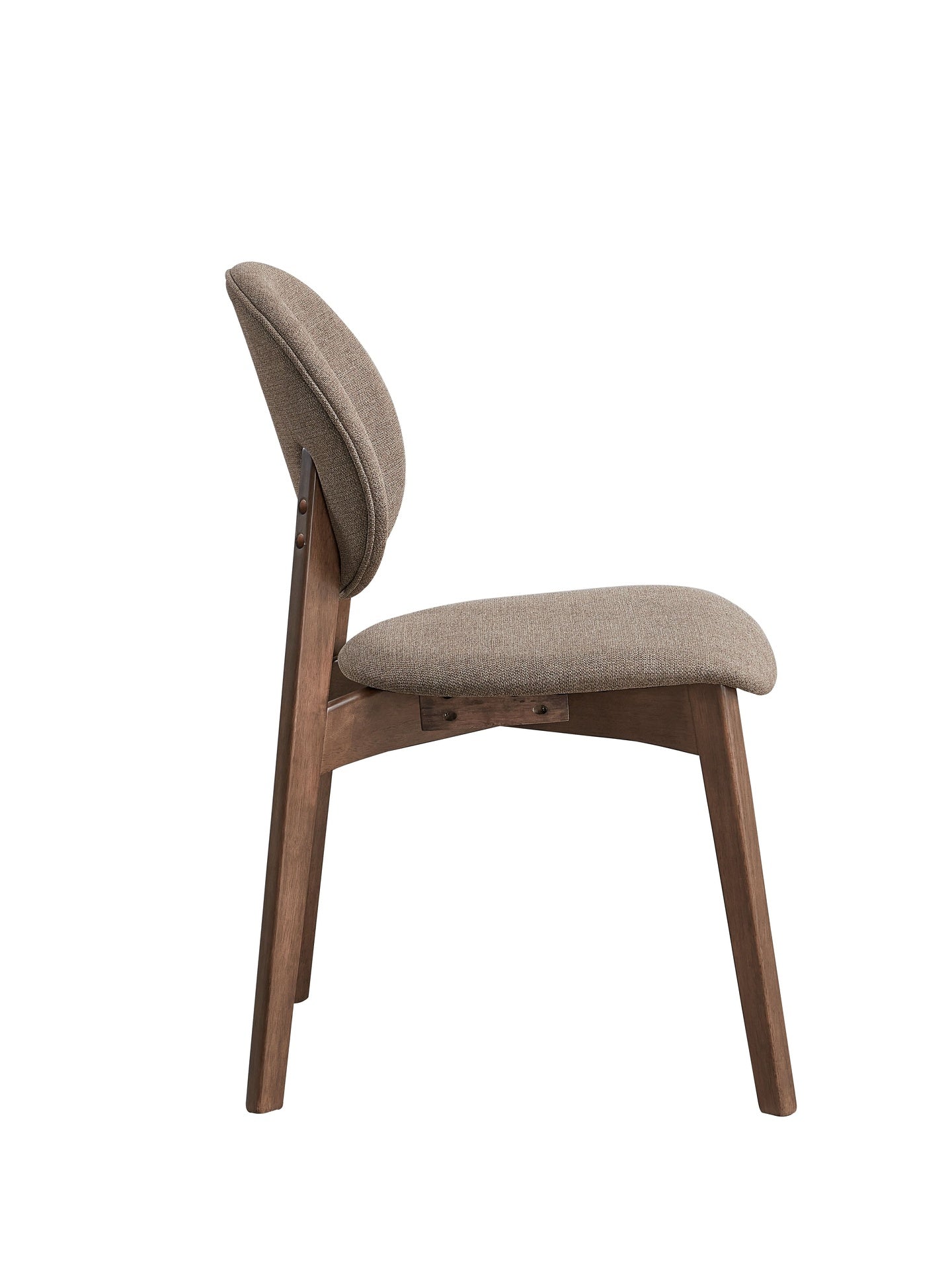 Hadasa Light Brown Linen & Walnut Finish Side Chair (Set of 2)