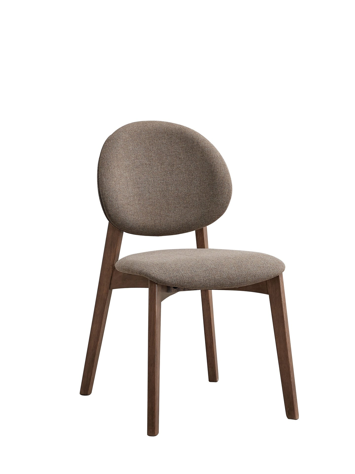 Hadasa Light Brown Linen & Walnut Finish Side Chair (Set of 2)