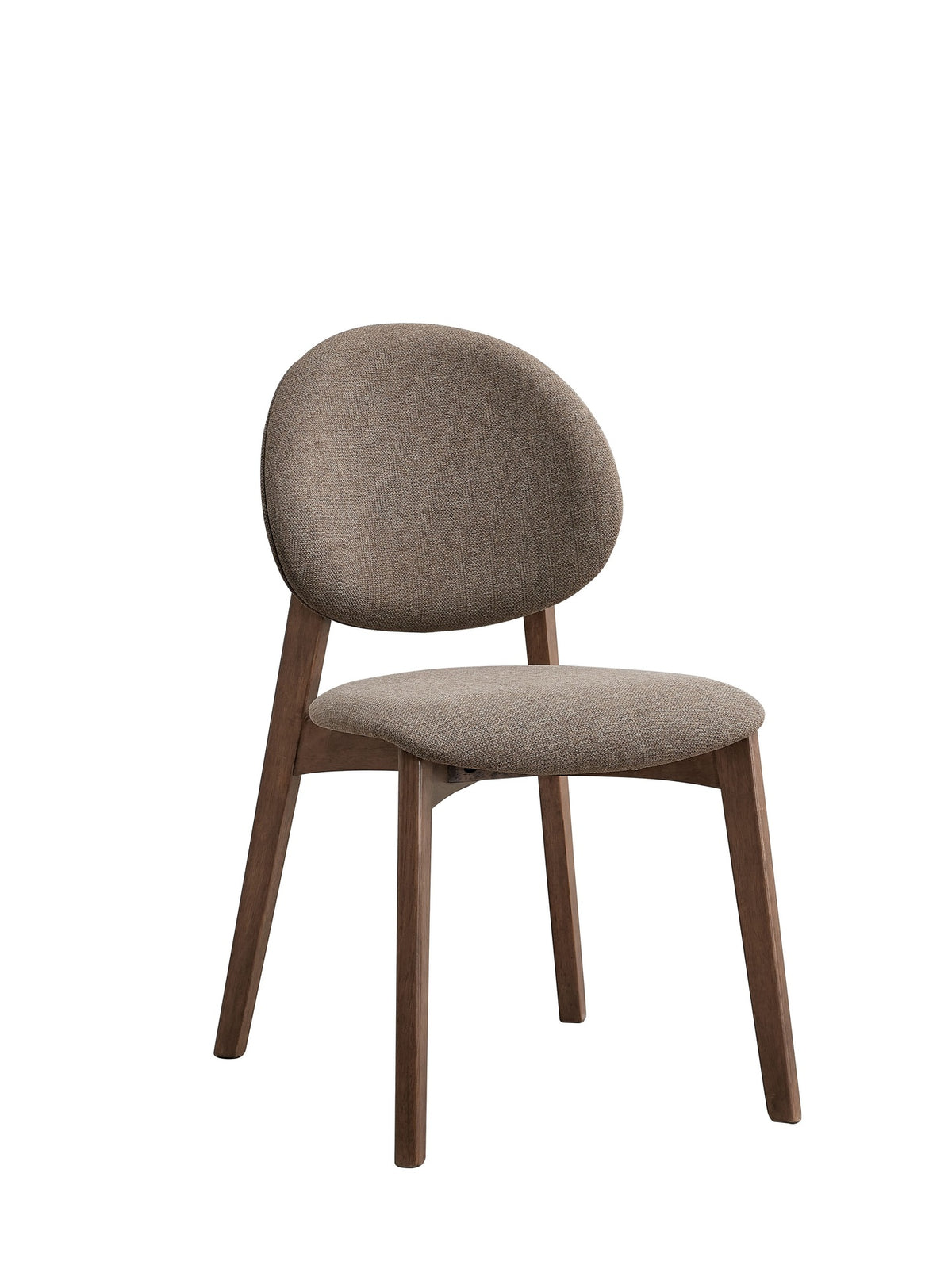 Hadasa Light Brown Linen & Walnut Finish Side Chair (Set of 2)