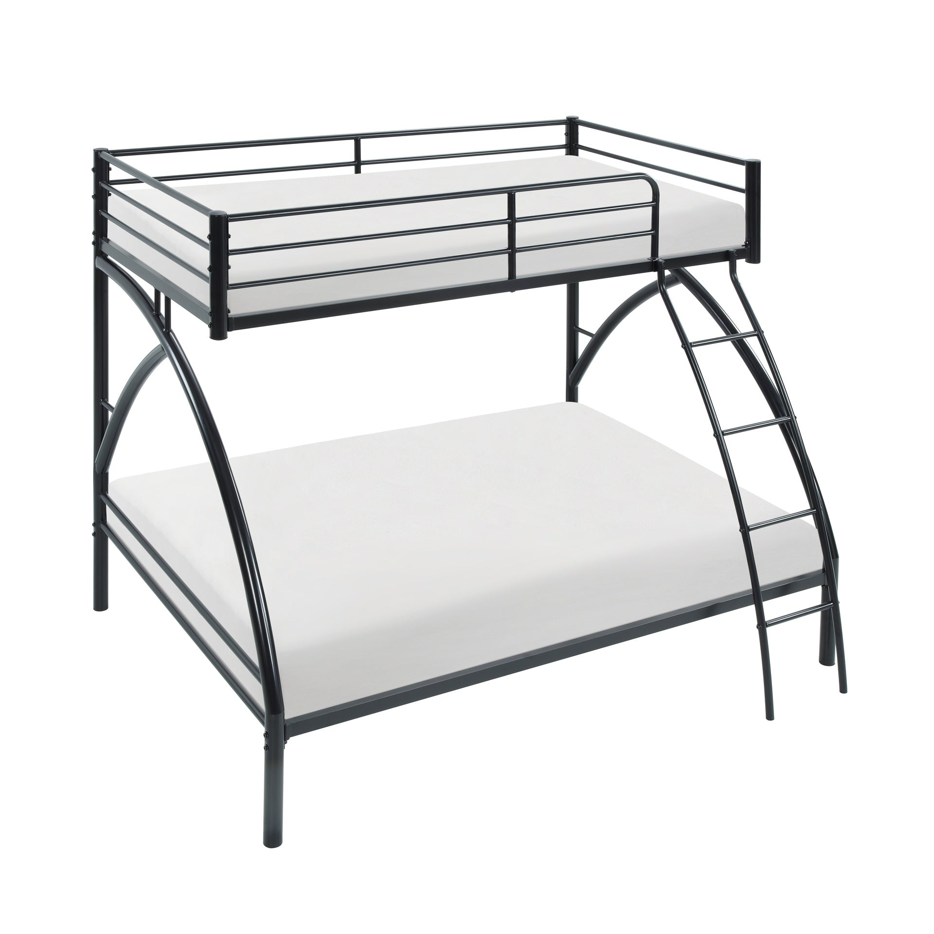 Black Metal Frame Twin/Full Bunk Bed, Youth Bed, Youth Bedroom Furniture, Easy Assembly