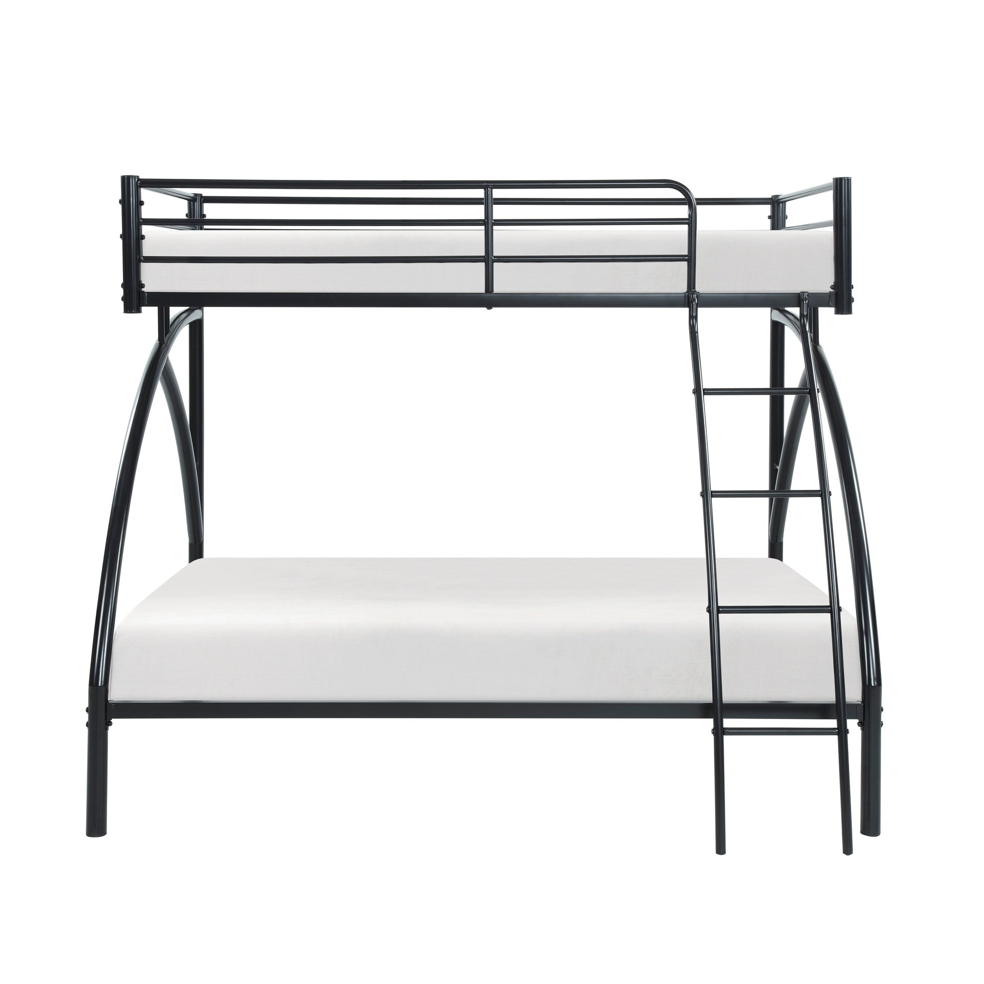 Black Metal Frame Twin/Full Bunk Bed, Youth Bed, Youth Bedroom Furniture, Easy Assembly