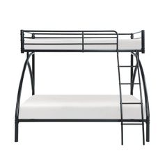 Black Metal Frame Twin/Full Bunk Bed, Youth Bed, Youth Bedroom Furniture, Easy Assembly