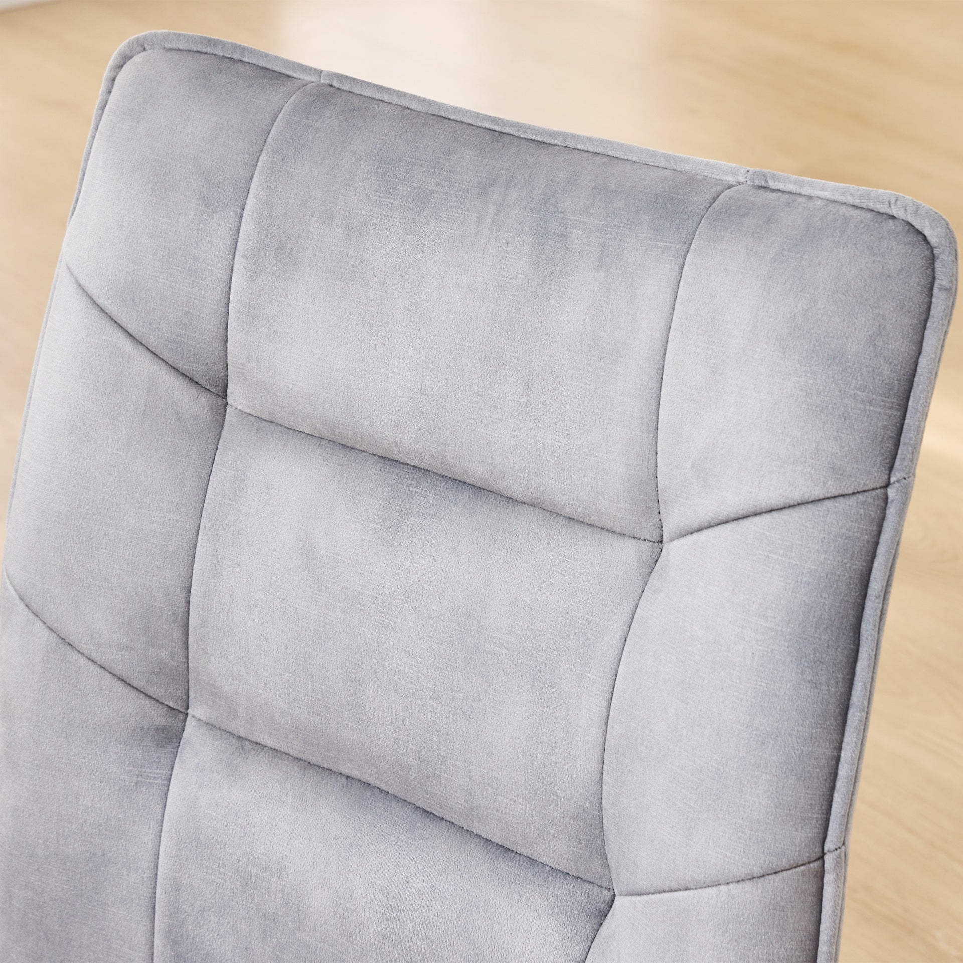 Modern Velvet Dining Chairs 2-Piece Set - Soft Cushioned Seats with Iron Frames in Mustard Light Gray