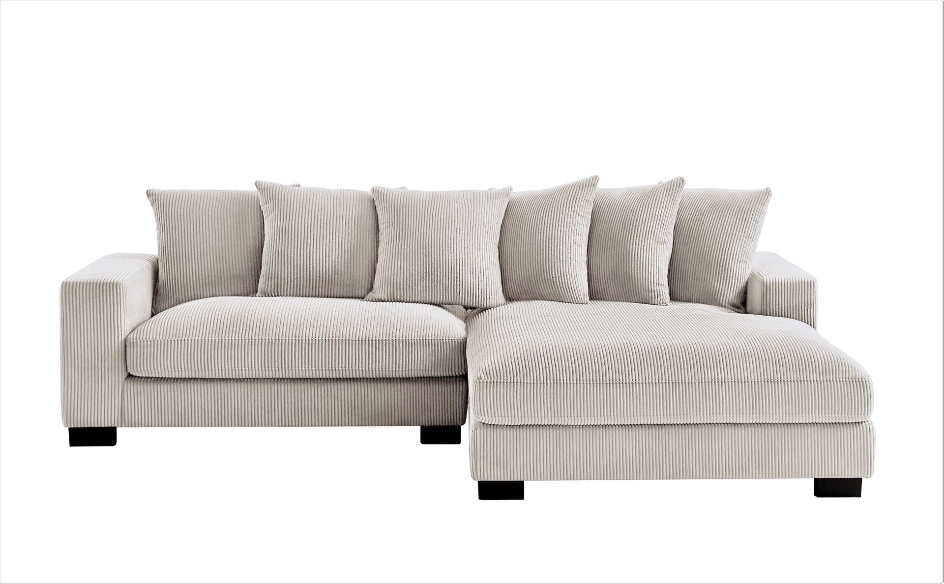 Luxe Oversized Two-Piece Right Facing Sectional Couches for Living Room, 102.4-Inch L Shaped Sofa with Chaise, Upholstered with Corduroy Fabric, Ivory