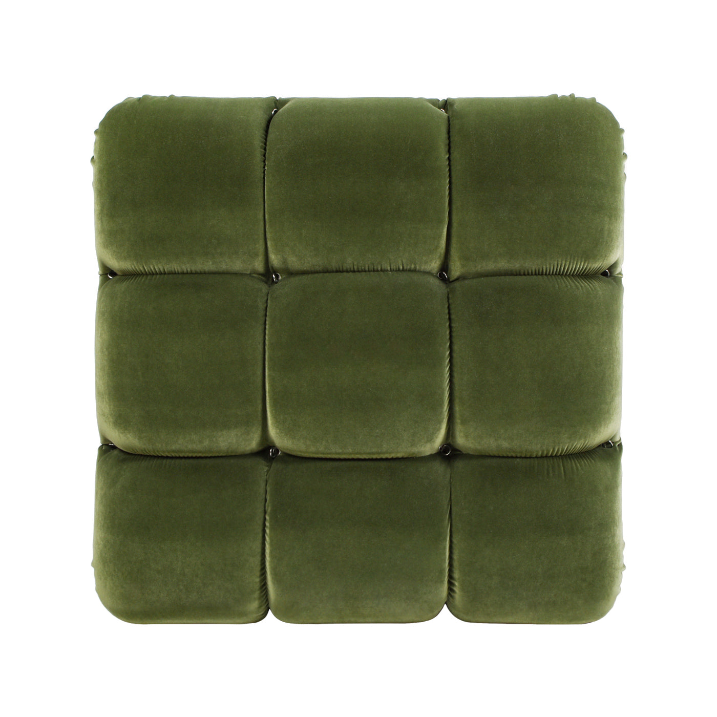 Marcel 36" Bubble Modular Modern Cocktail Ottoman, Olive Green Performance Velvet