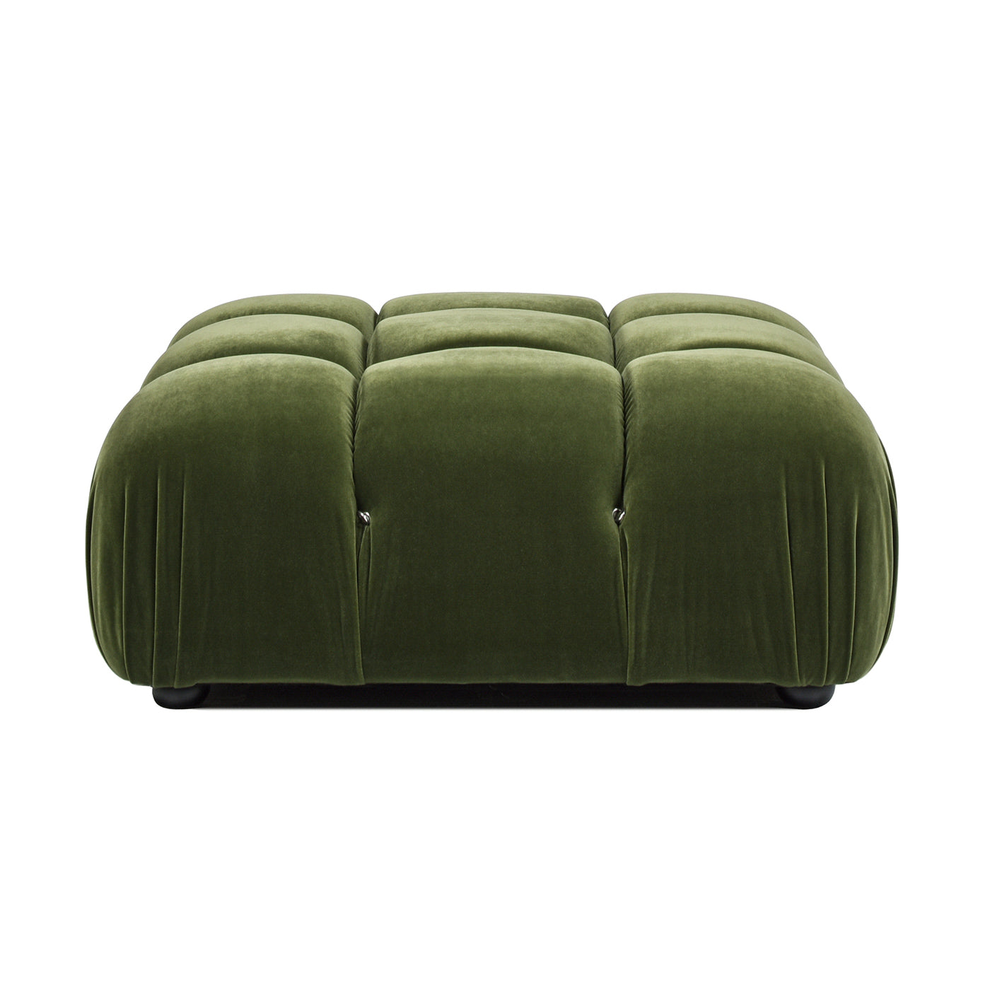 Marcel 36" Bubble Modular Modern Cocktail Ottoman, Olive Green Performance Velvet