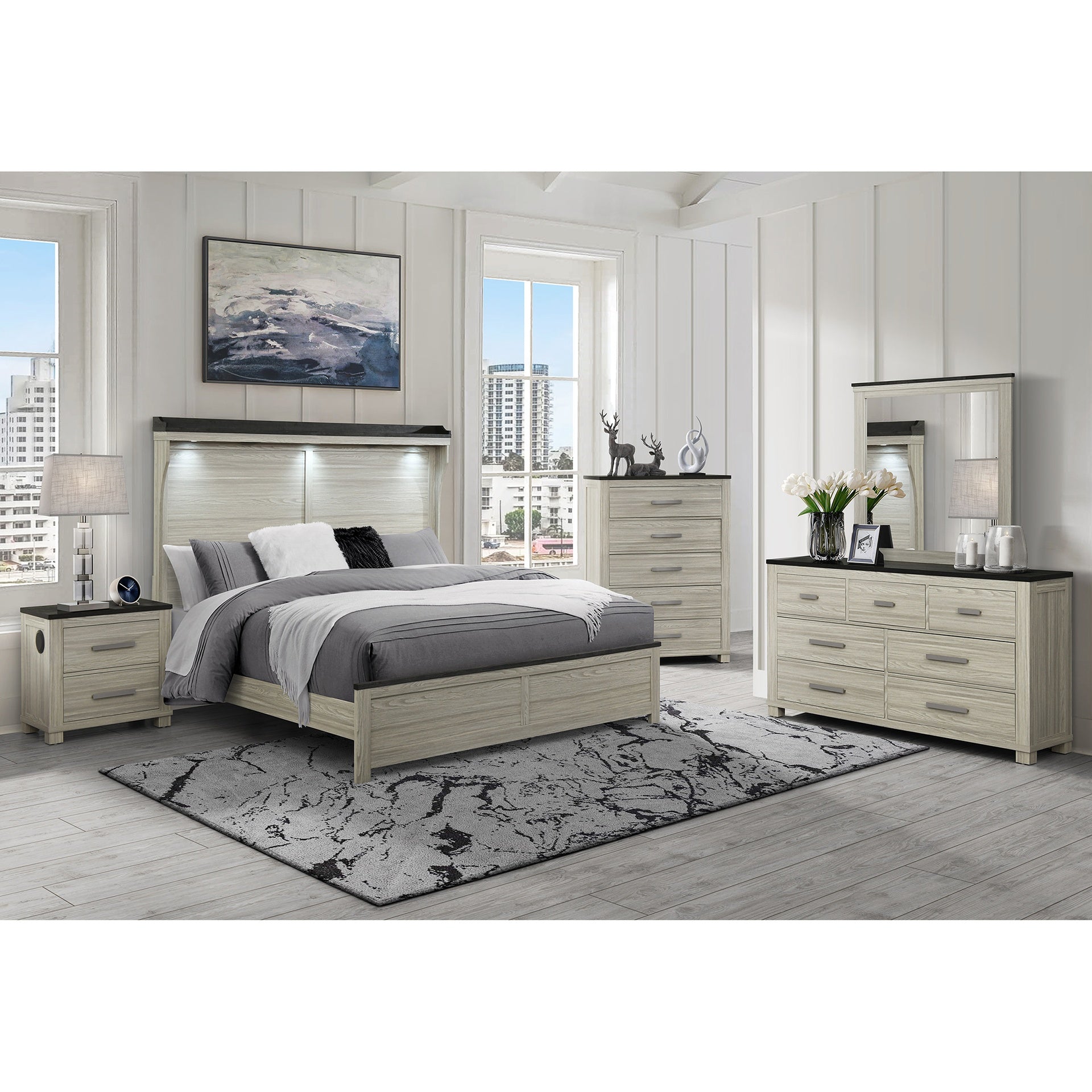 Augusta Brown 5PC Queen Bedroom Set