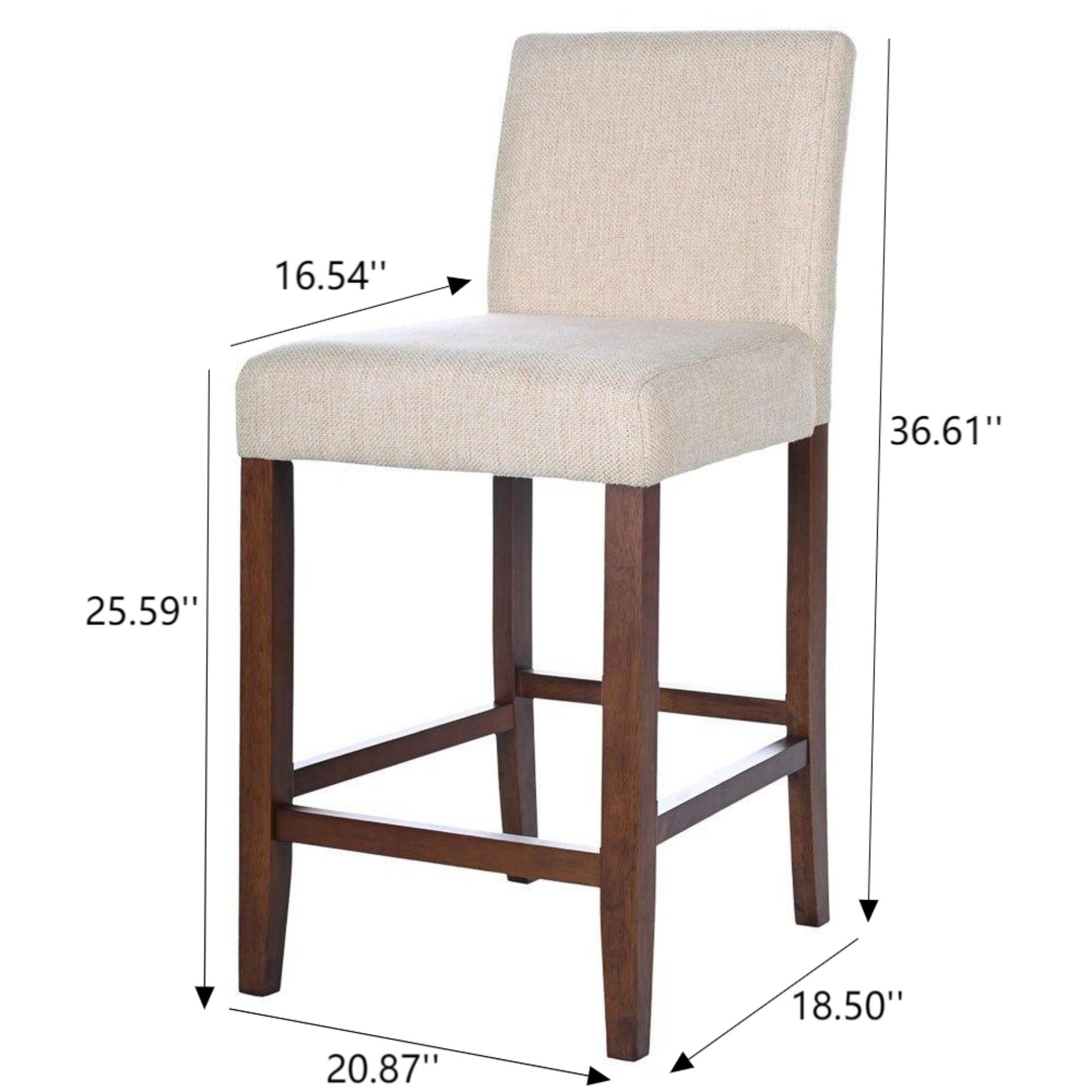 Dorian Beige Fabric Counter Chair (Set of 2)