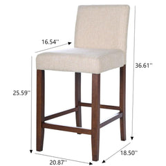 Dorian Beige Fabric Counter Chair (Set of 2)