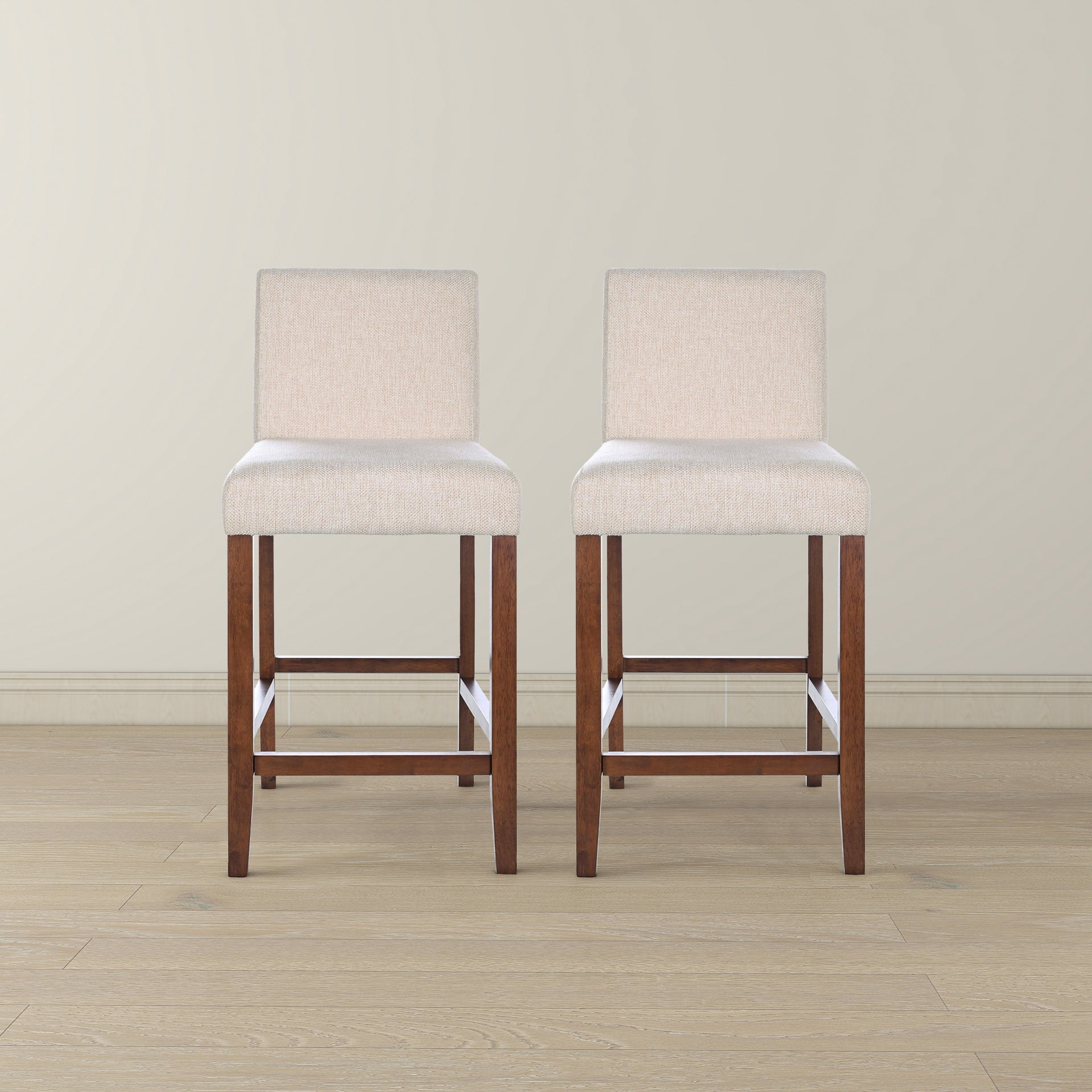 Dorian Beige Fabric Counter Chair (Set of 2)