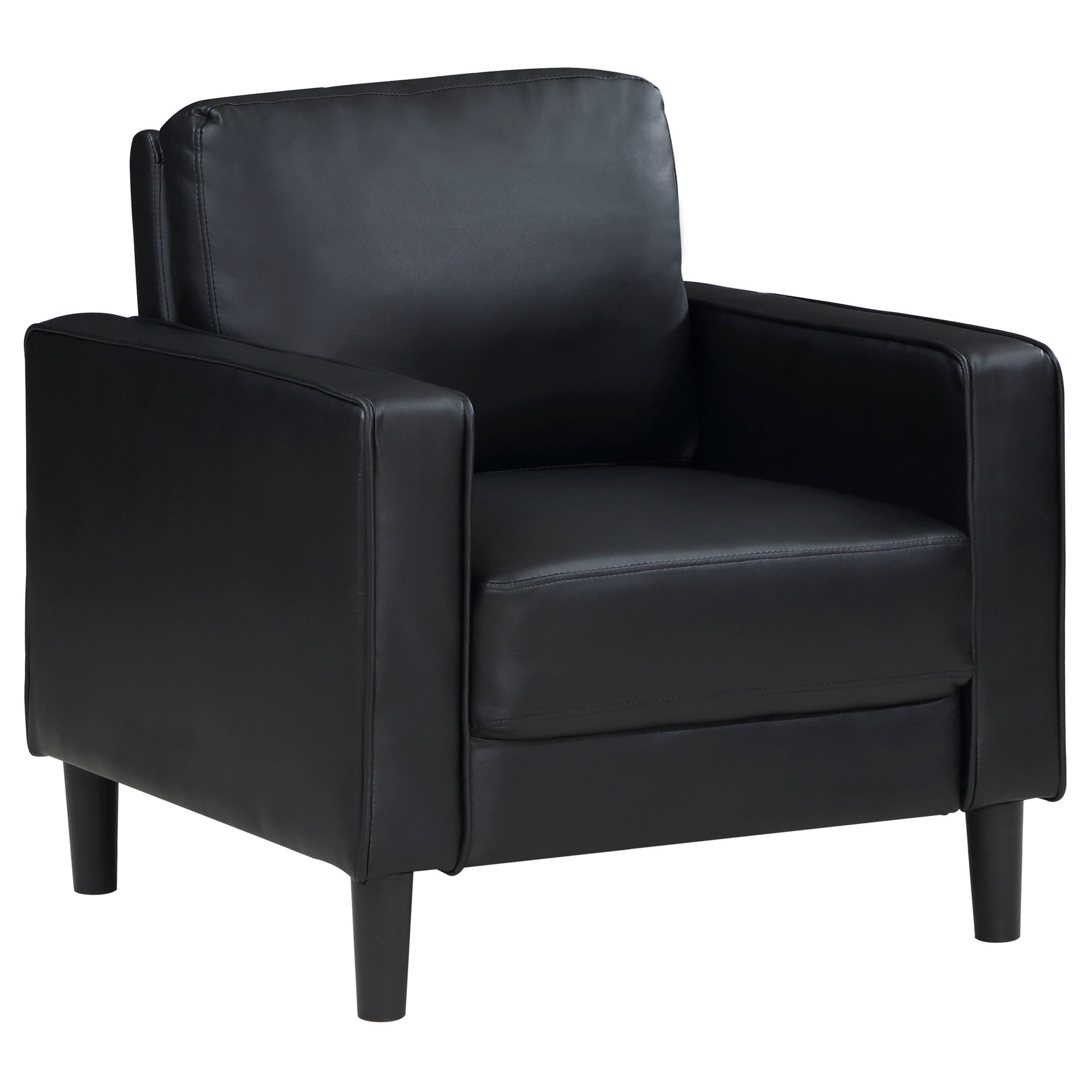 Weld Black 3-piece Upholstered Track Arm Sofa Set