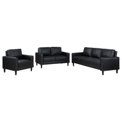 Weld Black 3-piece Upholstered Track Arm Sofa Set