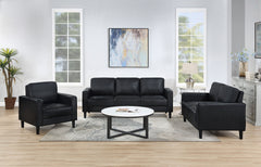 Weld Black 3-piece Upholstered Track Arm Sofa Set