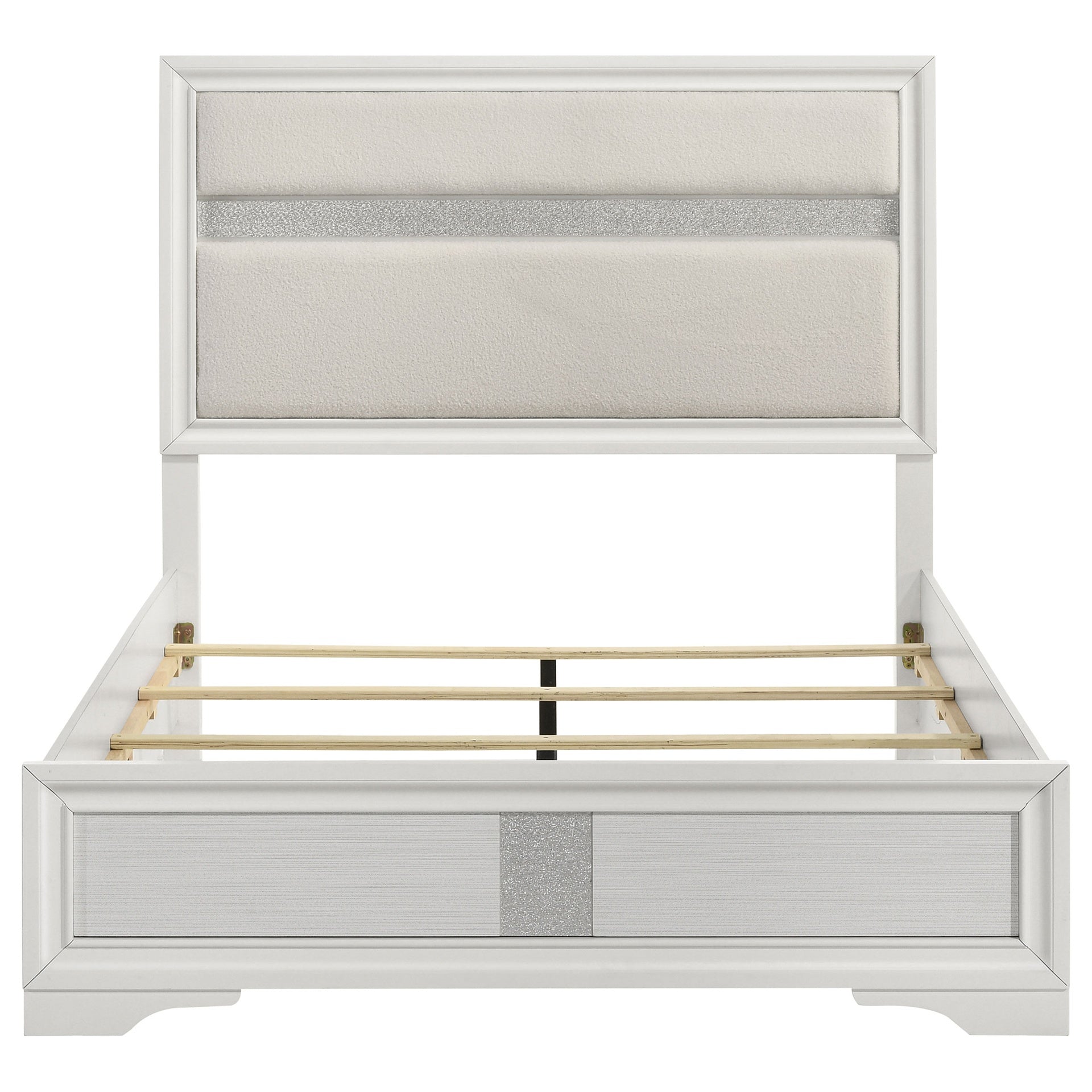Annie White Upholstered Queen Panel Bed