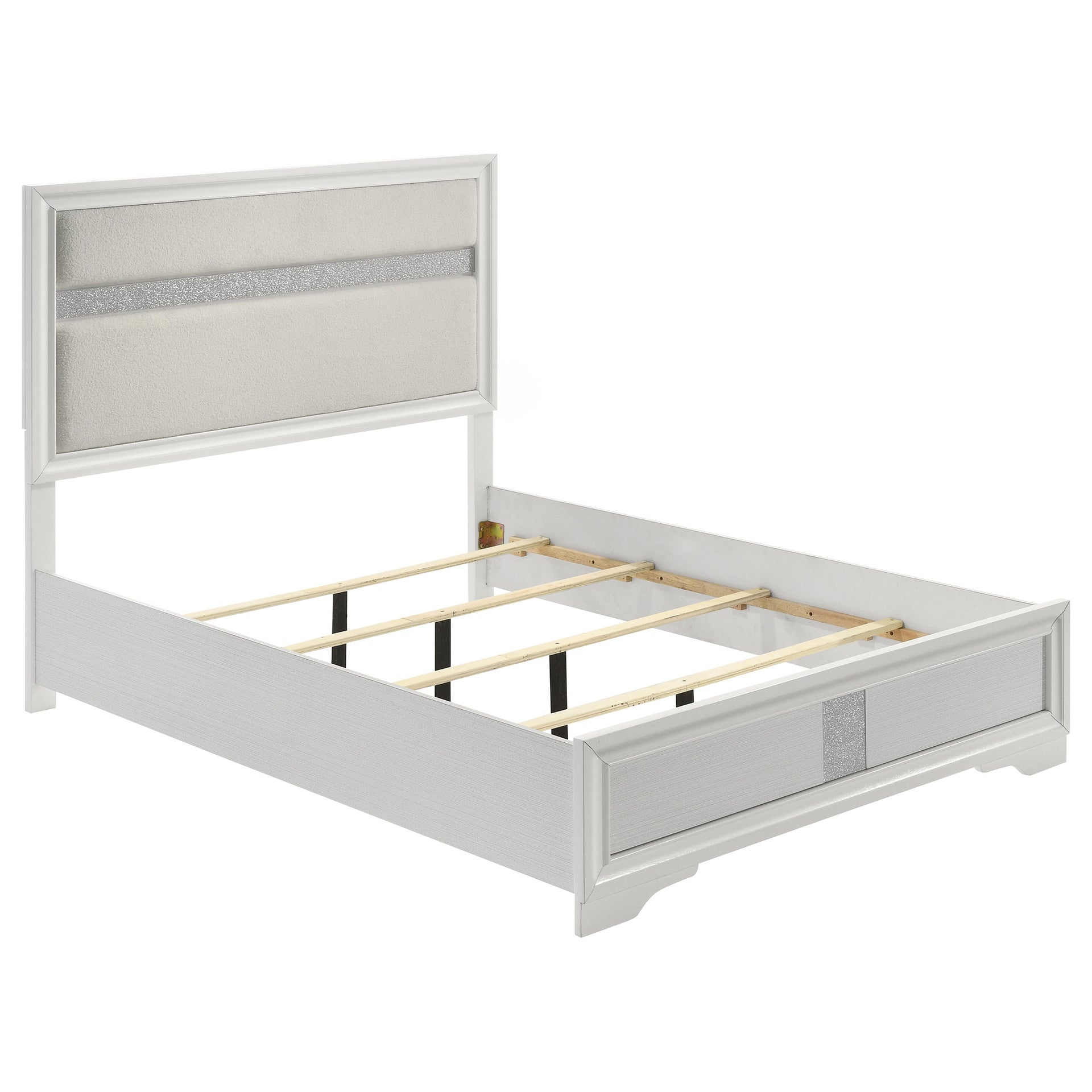 Annie White Upholstered Queen Panel Bed