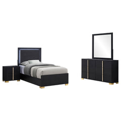 Medici Black 4-piece LED Twin Bedroom Set