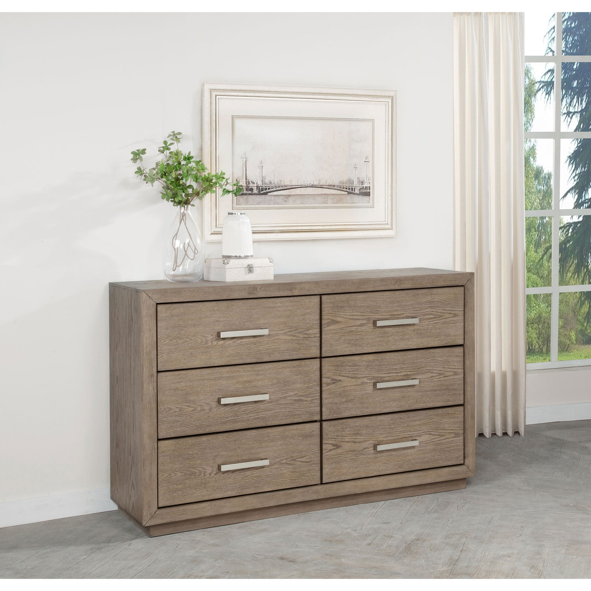 Gibbons Barley Brown 6-drawer Dresser