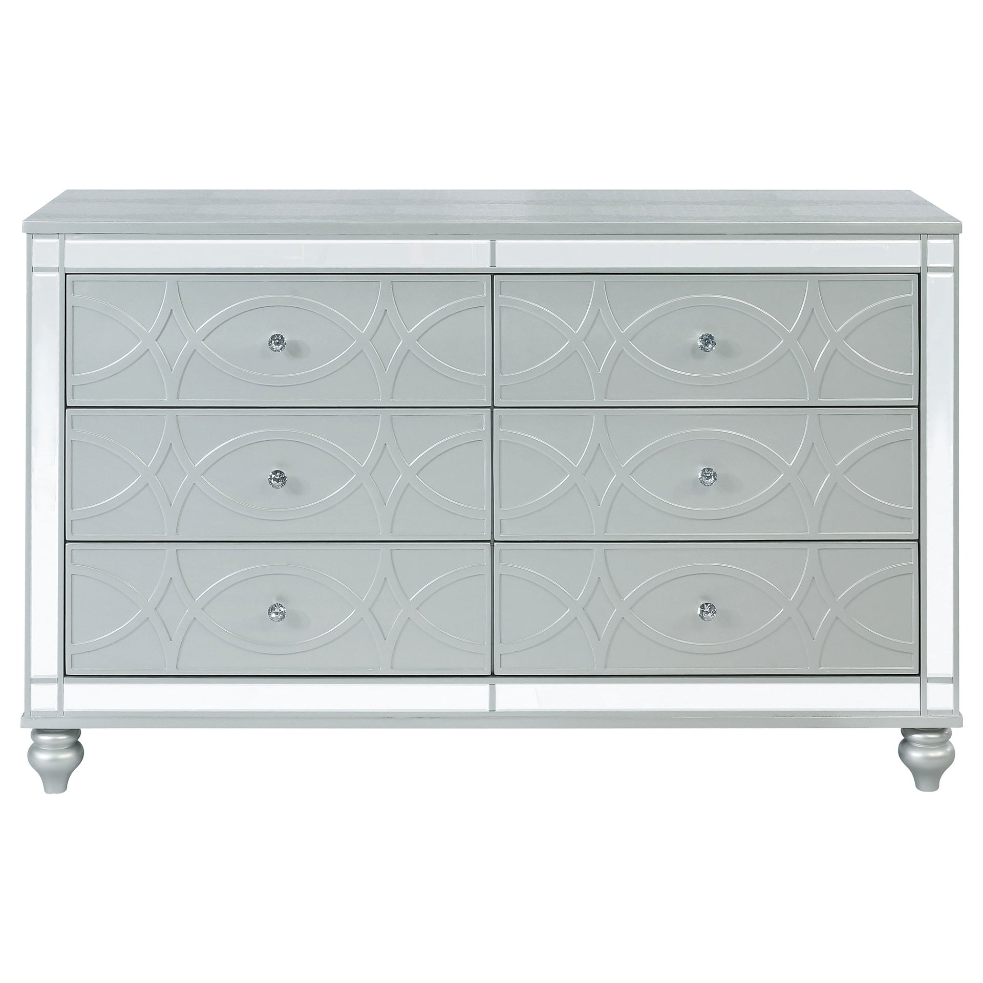 Arabesque Silver Metallic 6-drawer Dresser