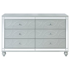 Arabesque Silver Metallic 6-drawer Dresser
