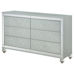 Arabesque Silver Metallic 6-drawer Dresser