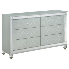 Arabesque Silver Metallic 6-drawer Dresser