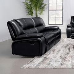 Elodie Black Upholstered Motion Reclining Loveseat