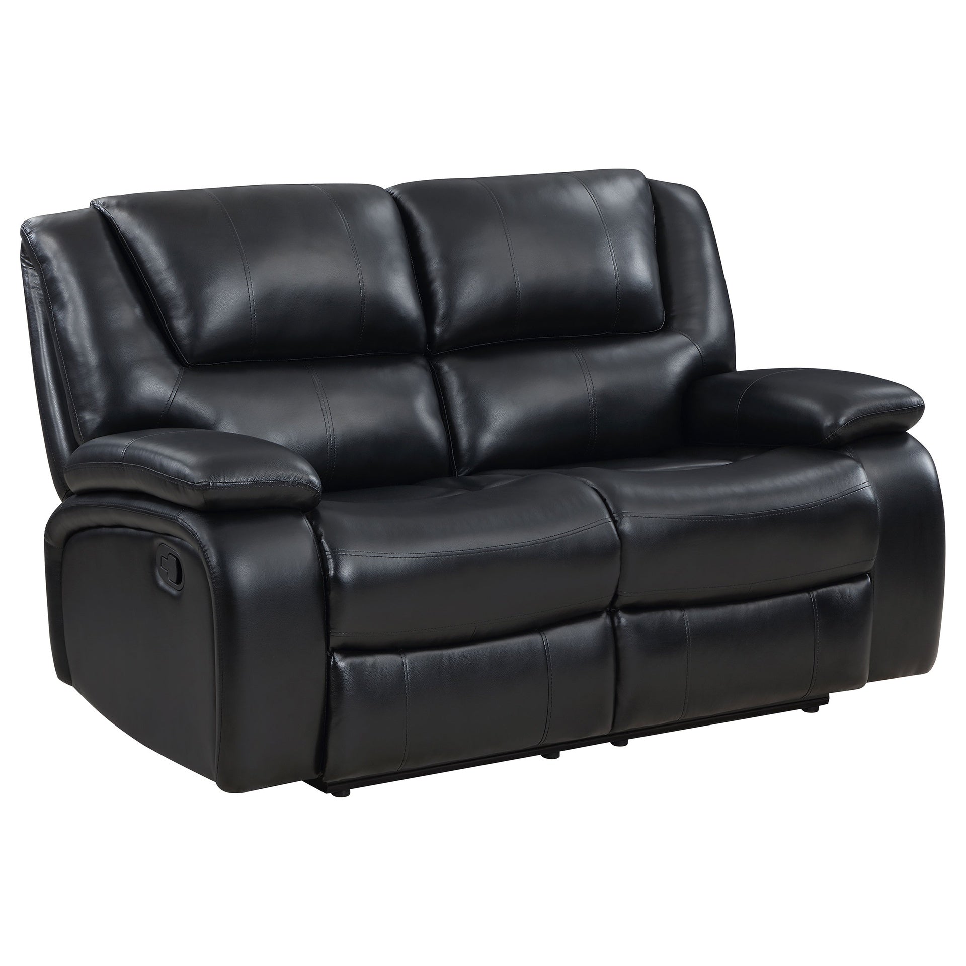 Elodie Black Upholstered Motion Reclining Loveseat