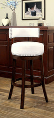 Bar Chairs 2pc 30" Supported On Rich Dark Wooden Legs The Fabric Padded Seats And Backrests Provide Comfortable Seating Dark Oak / White
