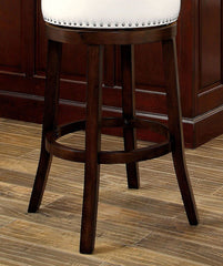 Bar Chairs 2pc 30" Supported On Rich Dark Wooden Legs The Fabric Padded Seats And Backrests Provide Comfortable Seating Dark Oak / White