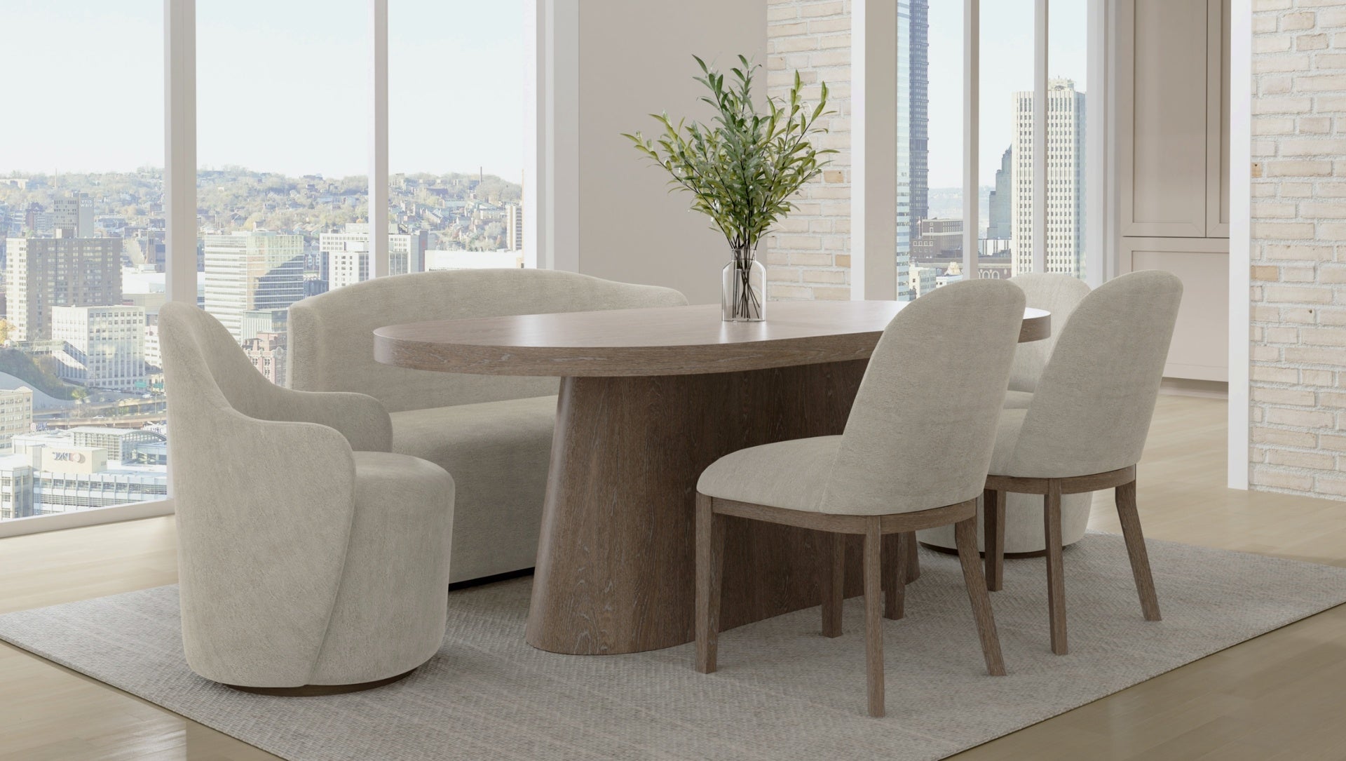 Oval Dining Table in Cocoa Finish