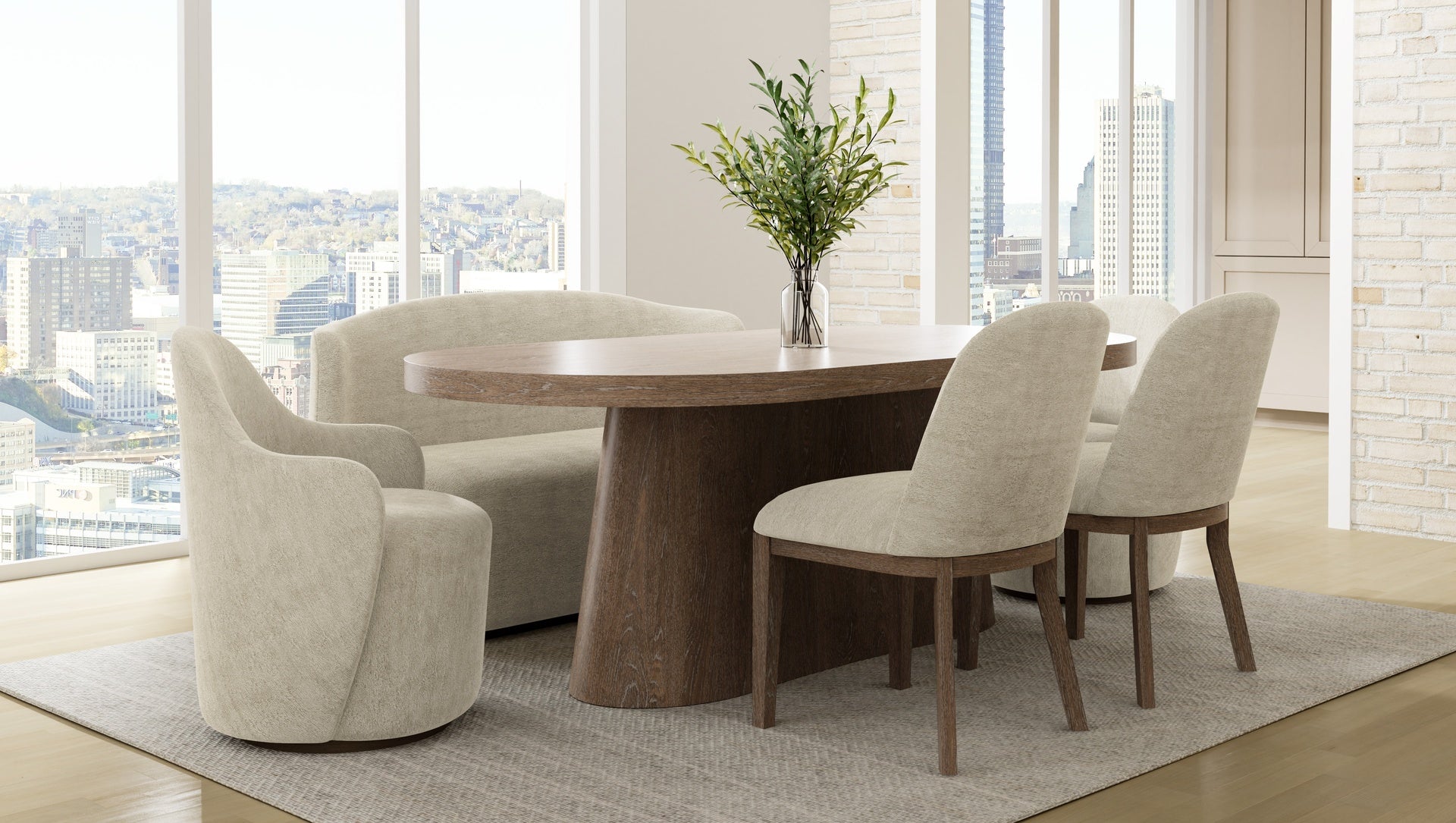 Oval Dining Table in Cocoa Finish