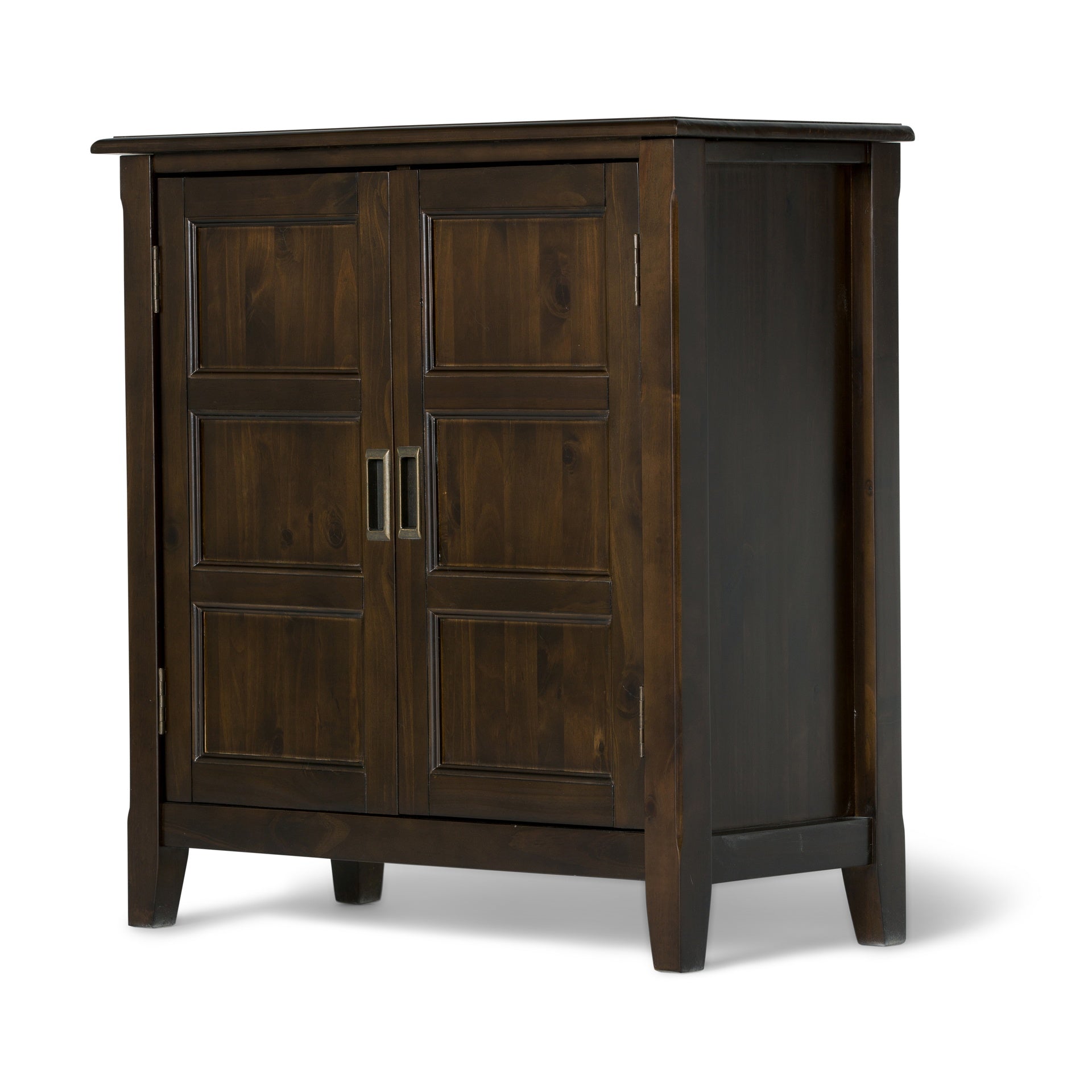 Burlington 30 inch Wide Solid Wood Low Storage Cabinet in Mahogany Brown