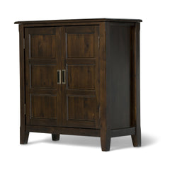 Burlington 30 inch Wide Solid Wood Low Storage Cabinet in Mahogany Brown