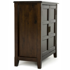 Burlington 30 inch Wide Solid Wood Low Storage Cabinet in Mahogany Brown