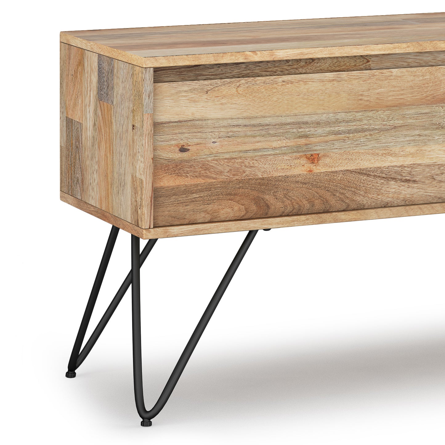 Hunter 68 inch Wide Solid Mango Wood TV Stand in Natural For TVs up to 75 inches