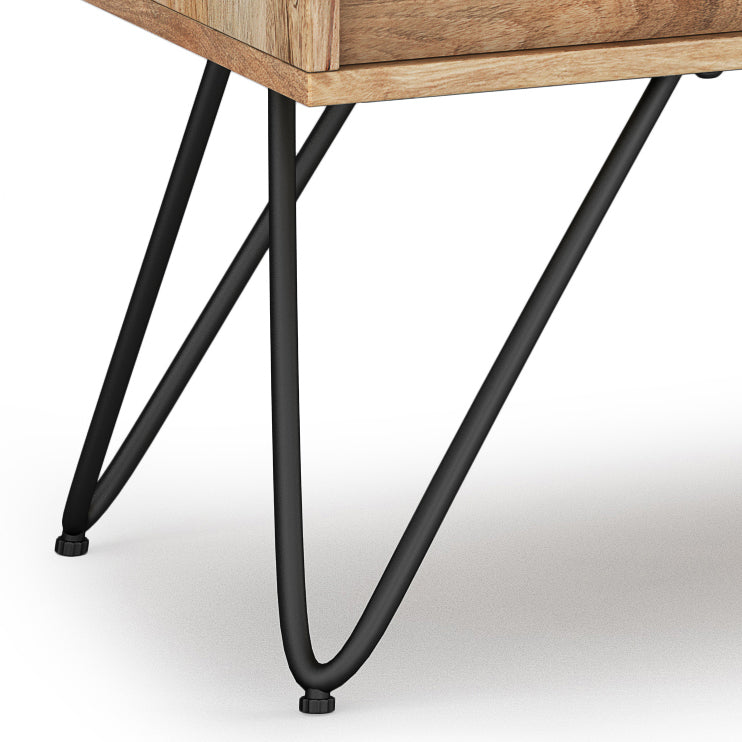 Hunter 68 inch Wide Solid Mango Wood TV Stand in Natural For TVs up to 75 inches