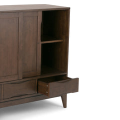 Harper 48 inch Wide Solid Hardwood Mid-Century Modern Medium Storage Cabinet in Walnut Brown