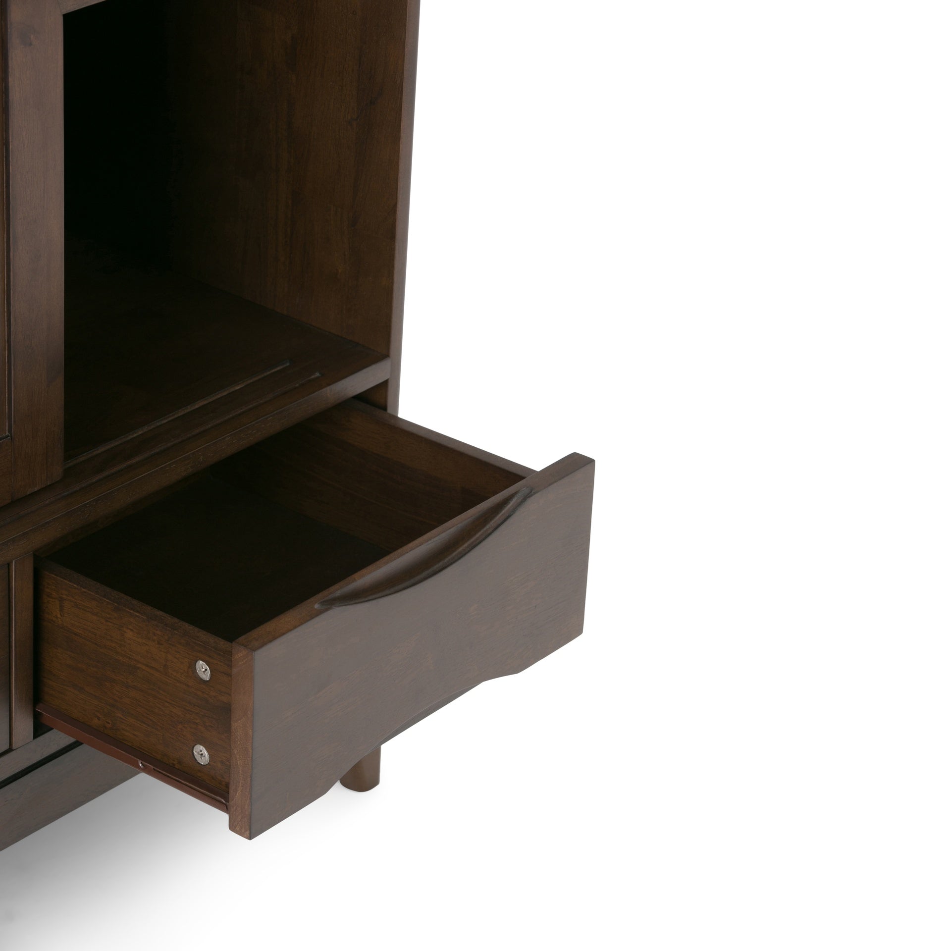 Harper 48 inch Wide Solid Hardwood Mid-Century Modern Medium Storage Cabinet in Walnut Brown