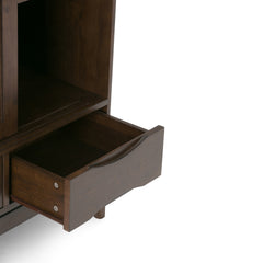 Harper 48 inch Wide Solid Hardwood Mid-Century Modern Medium Storage Cabinet in Walnut Brown