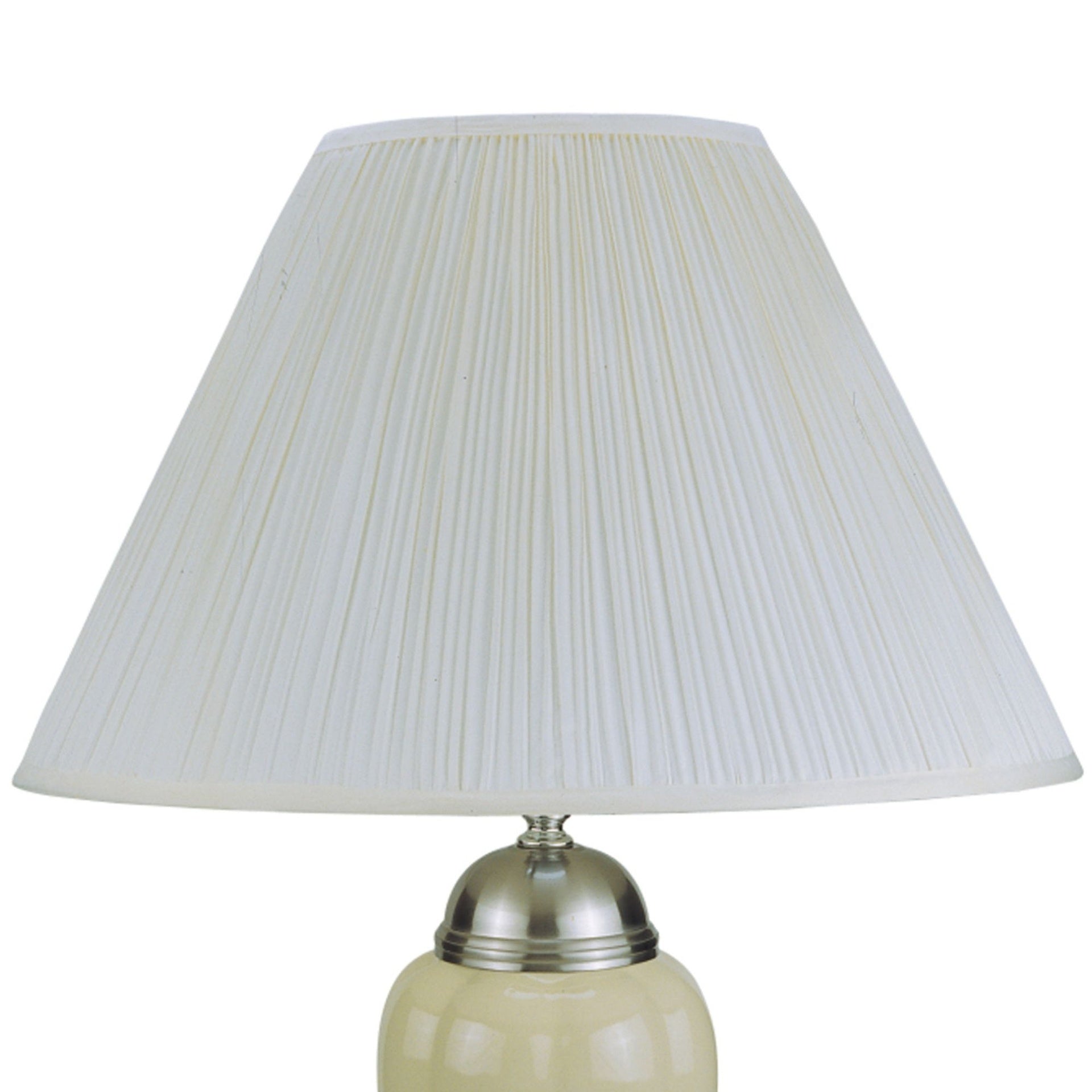 27" Tall Ceramic Table Lamp, Urn-Shaped with Silver / Ivory finish, Linen Shade