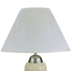 27" Tall Ceramic Table Lamp, Urn-Shaped with Silver / Ivory finish, Linen Shade