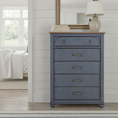 5-Drawer Chest, No Assembly Required, Corduroy Blue Finish